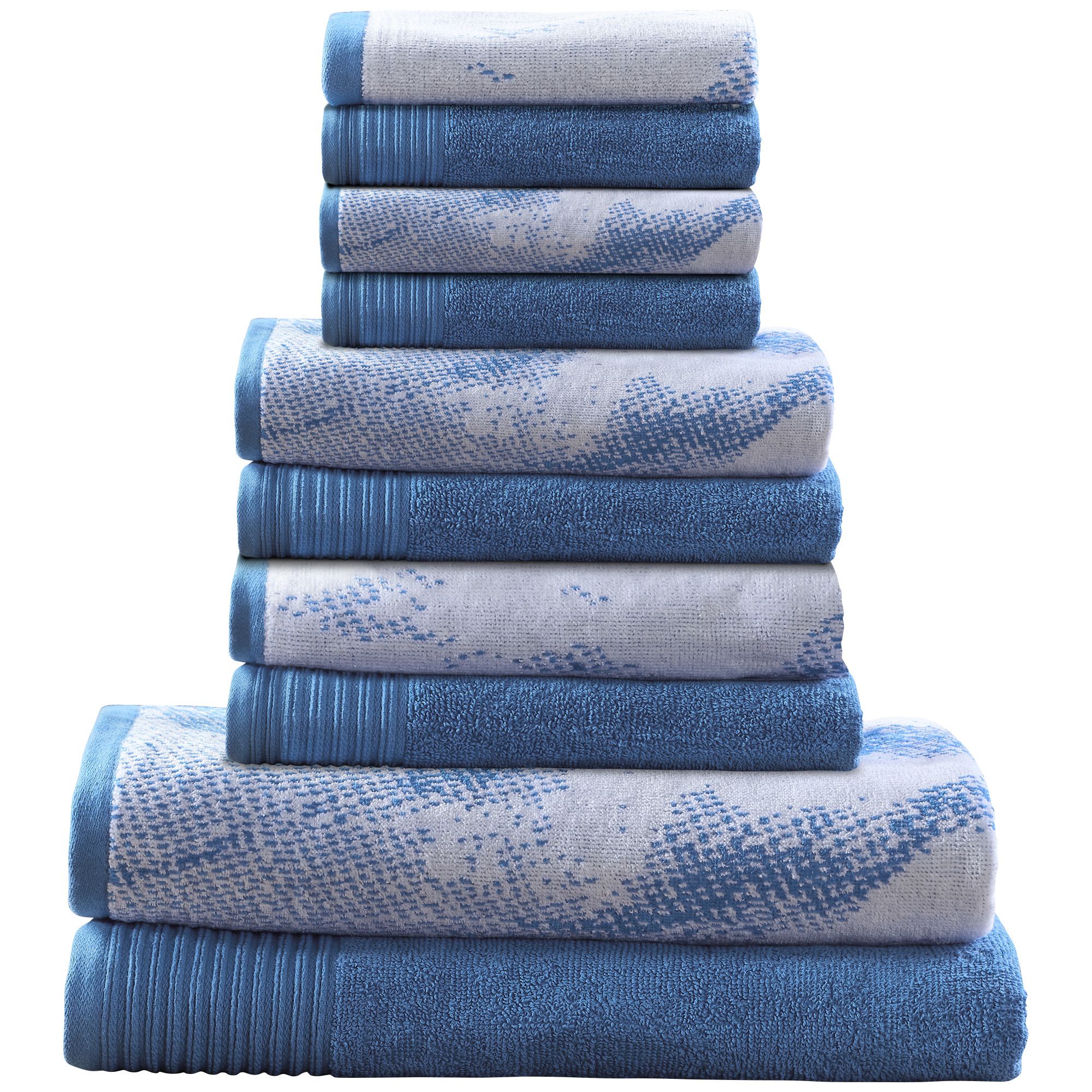 10Pc Towel Set Bath Towels Hand Towels Washcloths 100% Cotton 600 GSM Ultra  Soft