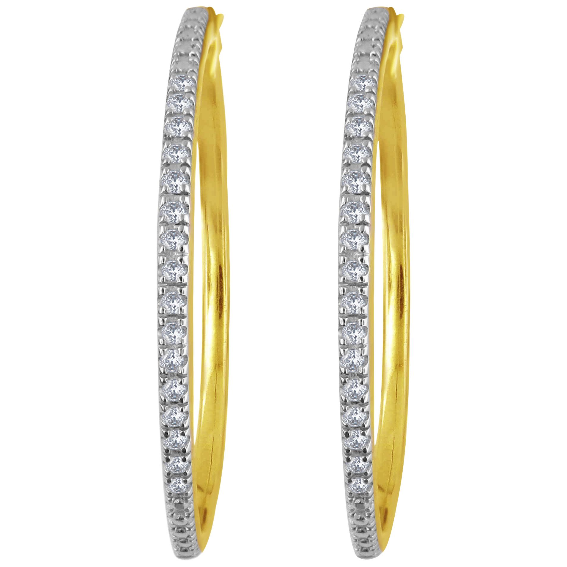 14K Gold Diamond Hoop Earring 66441