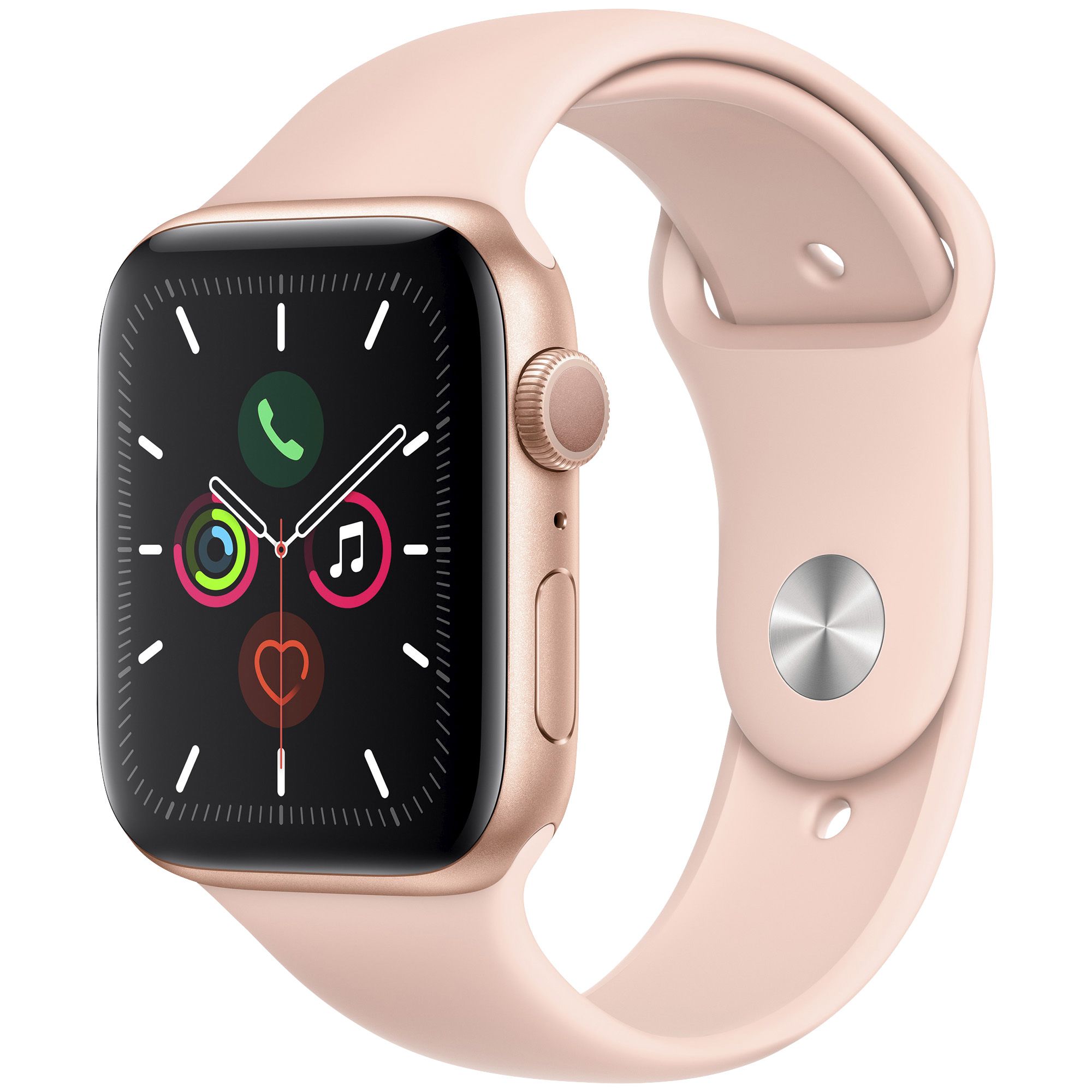 Fingerhut Apple Watch Series 5 Gps With 44mm Gold Aluminum Case And Pink Sand Sport Band