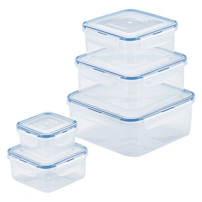 Plastic Jumbo Rectangular Food Storage Container Set - 10 Piece