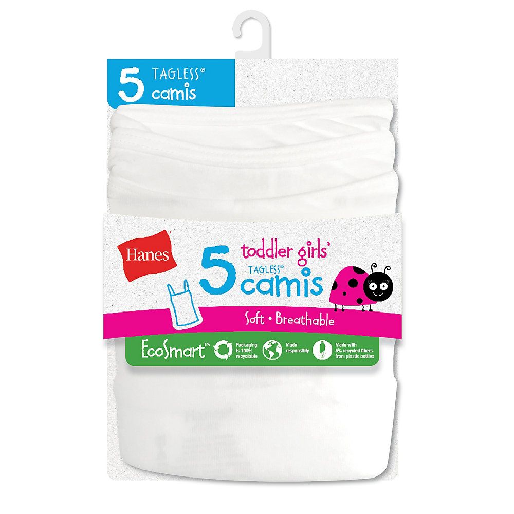 Hanes Toddler Girls' Cami White 5-Pack