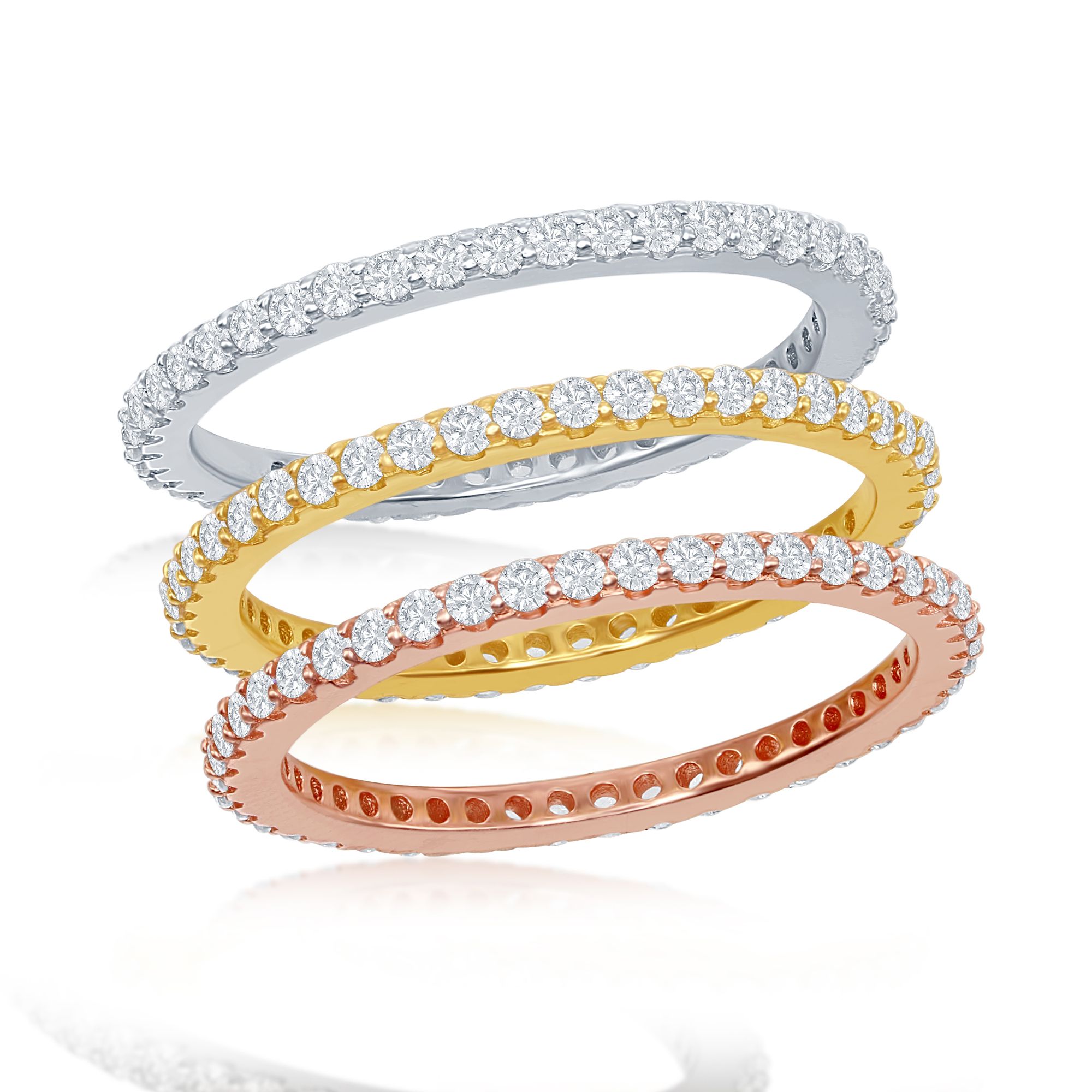 Cz eternity store band 14k gold