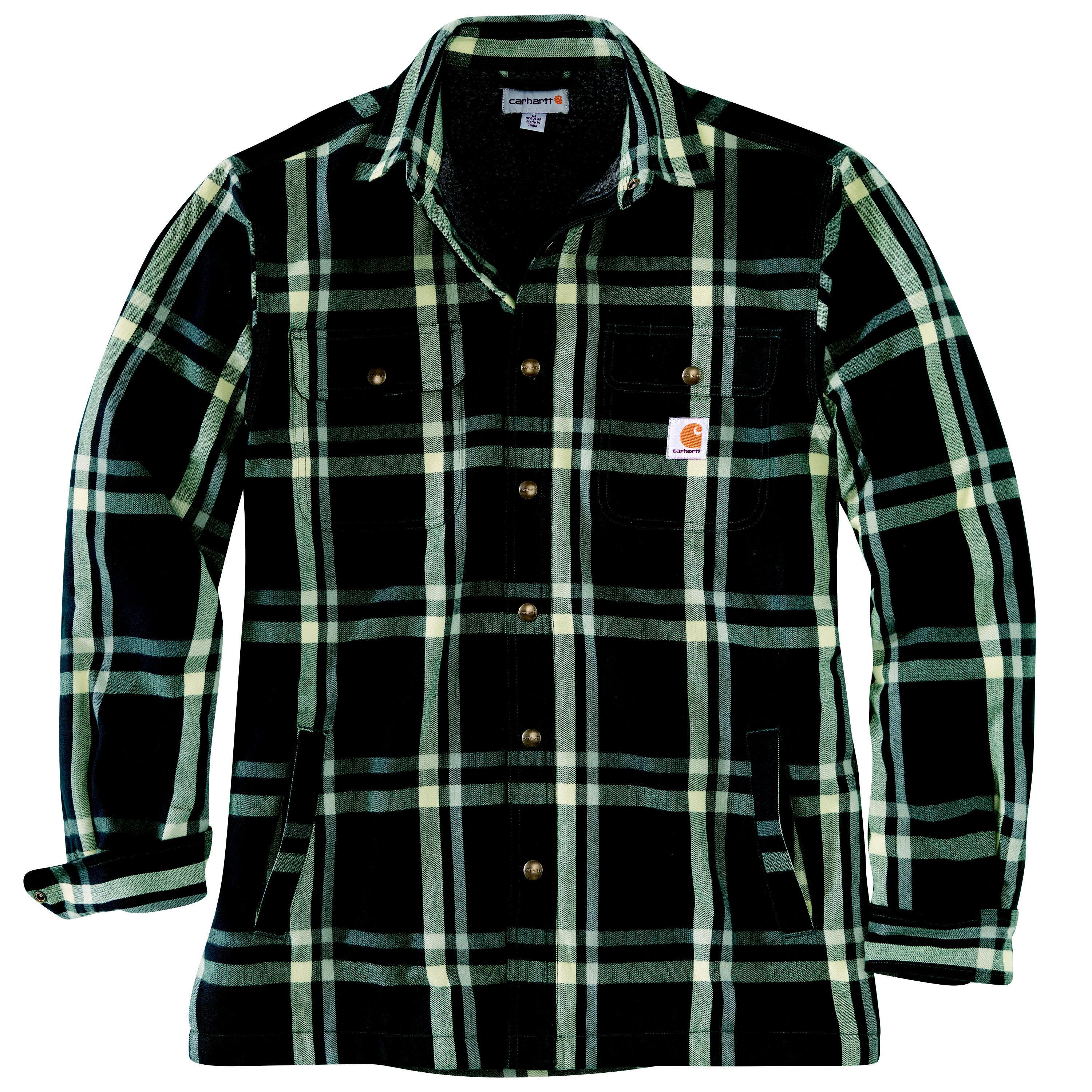 Carhartt sherpa clearance lined flannel jacket