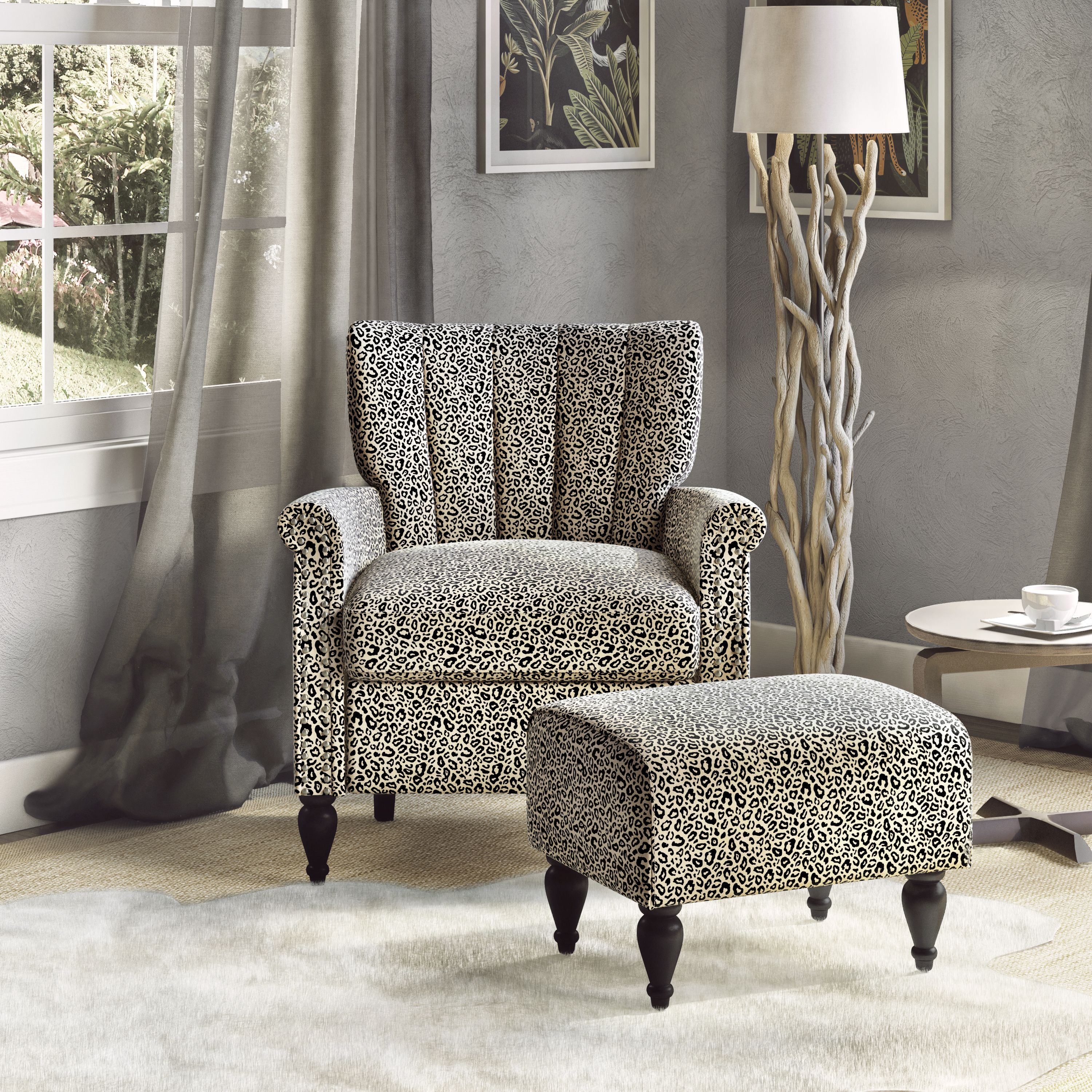 Fingerhut Homesvale Dawson Channel Tufted Rolled Arm Chair and