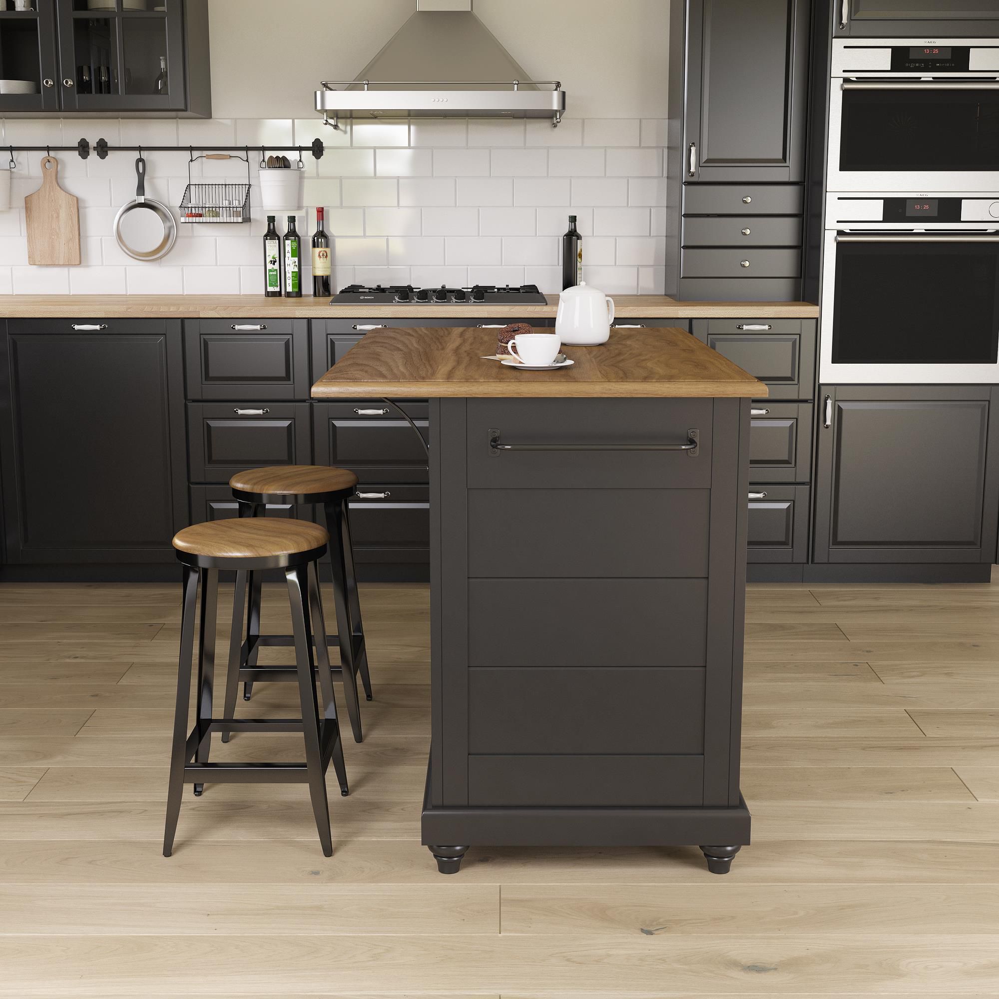 Kitchen island with online 2 stools