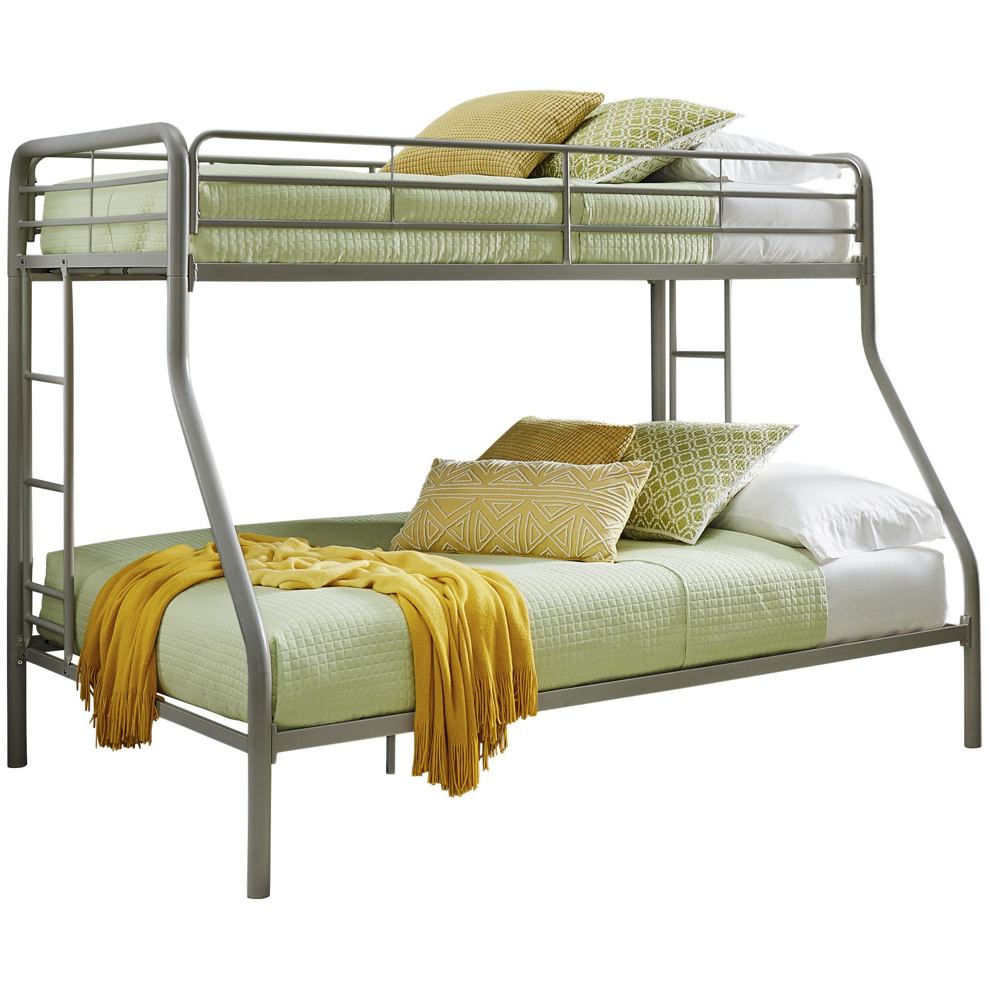 Metal Twin-Full Bunk Bed, Gold
