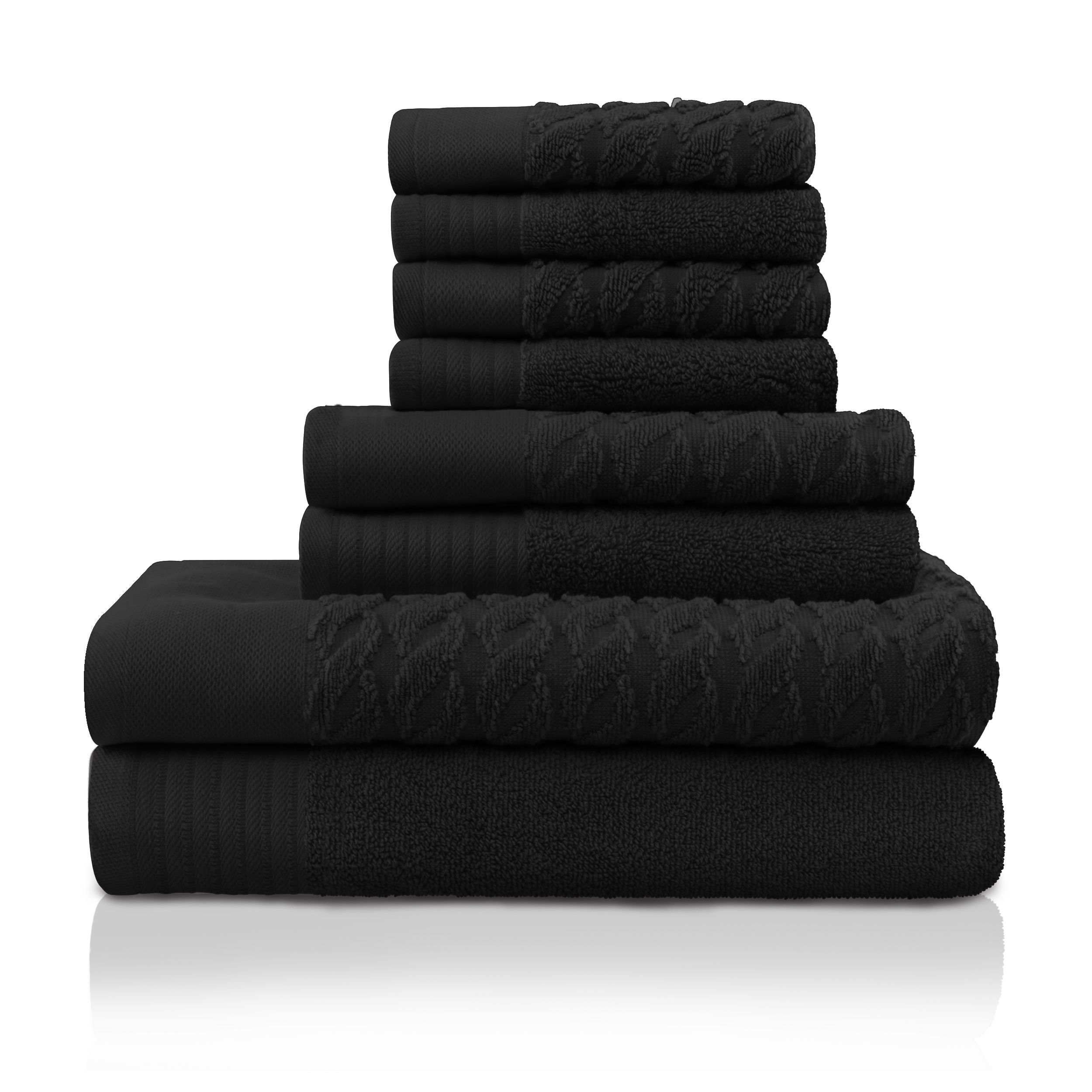 Superior Highly Absorbent Cotton 4-pc. Hand Towel Set Black