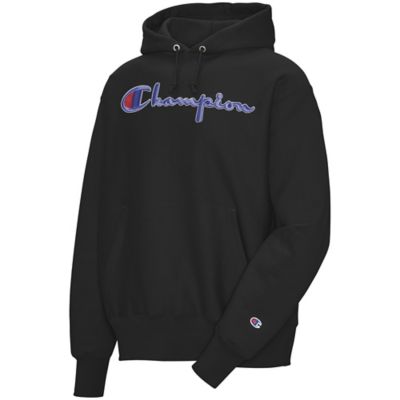 champion life men's reverse weave script logo pullover hoodie