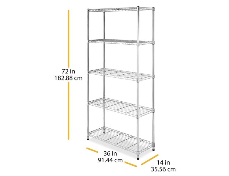 Whitmor 5-Tier Chrome Supreme Shelving