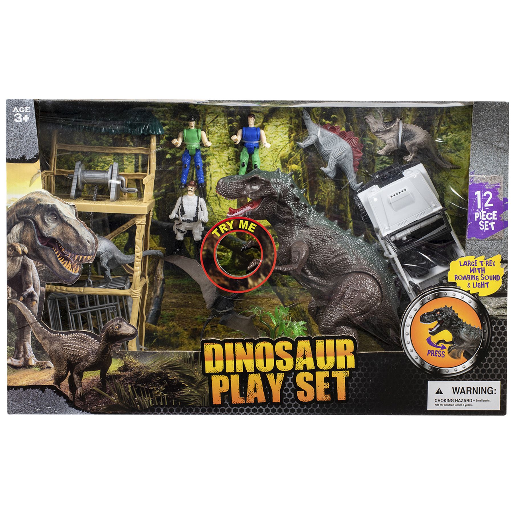 Dinosaur 12-Pc. Playset with Lights and Sound