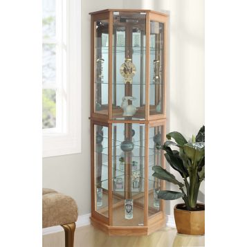 Lighted corner deals china cabinet