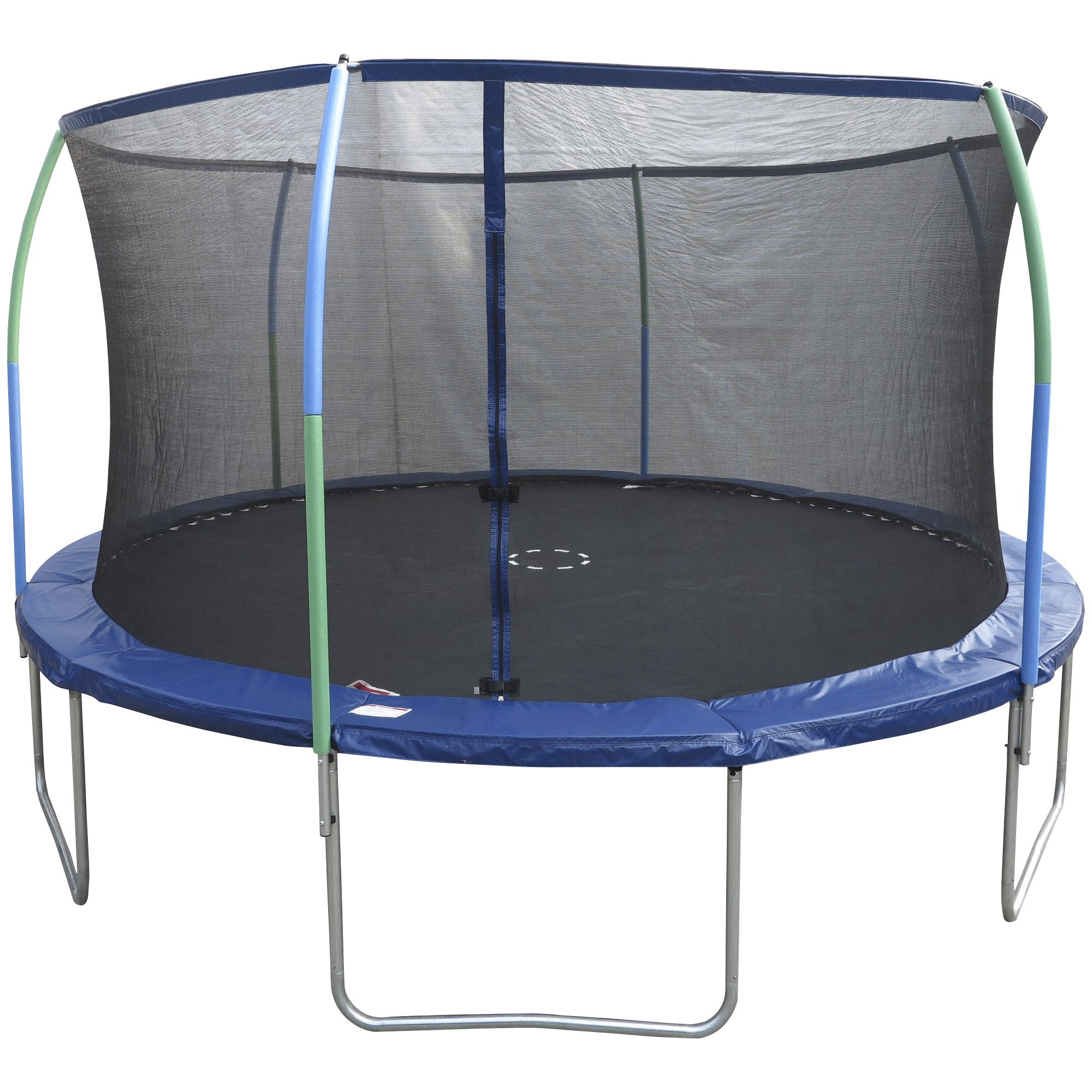 Jump zone 12ft 2024 round trampoline with enclosure