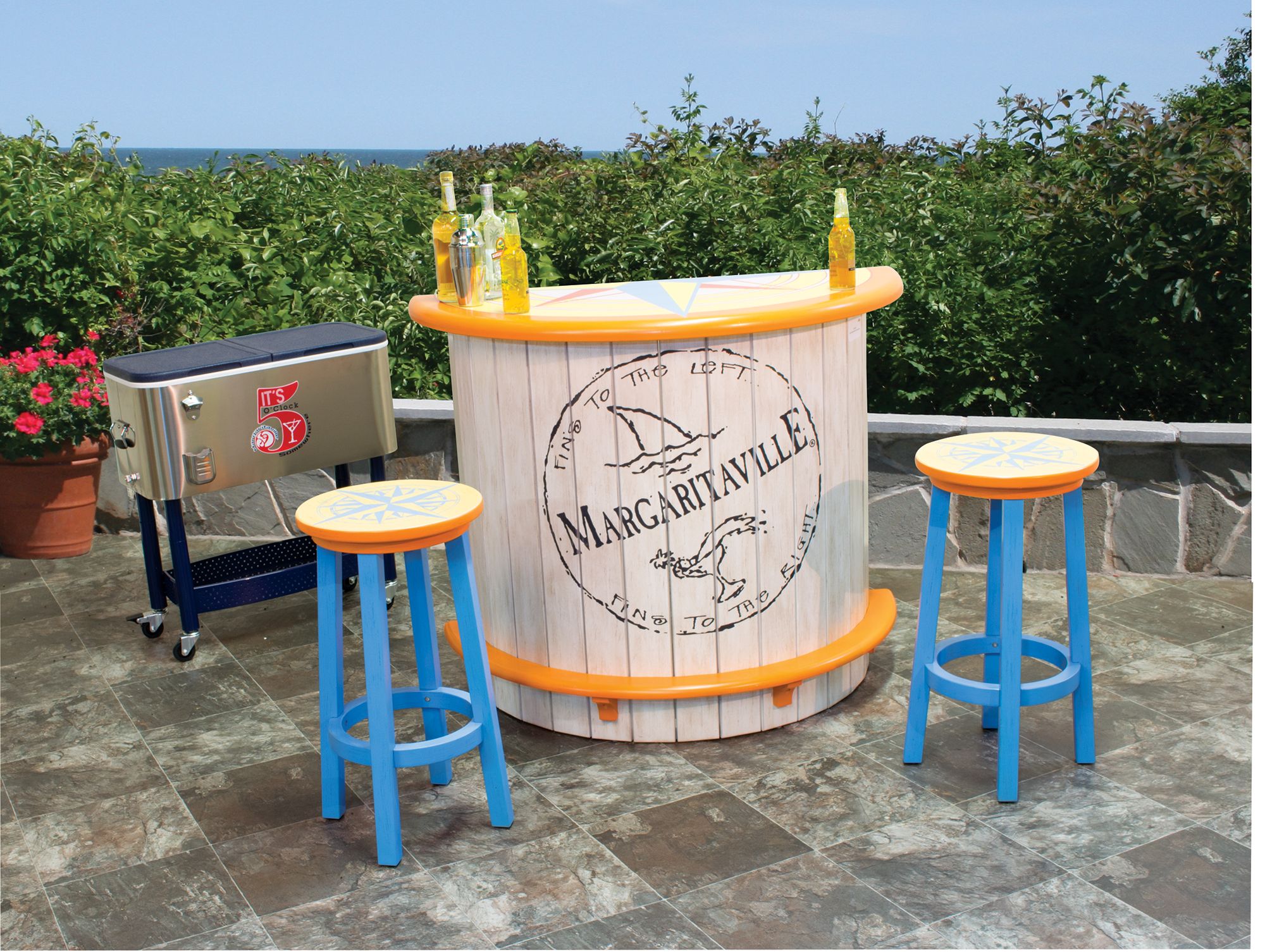 Fingerhut Margaritaville Bar Stool Nautical Compass