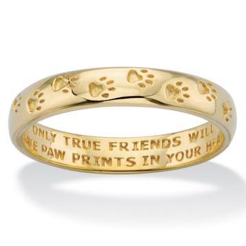 Paw print deals ring white gold