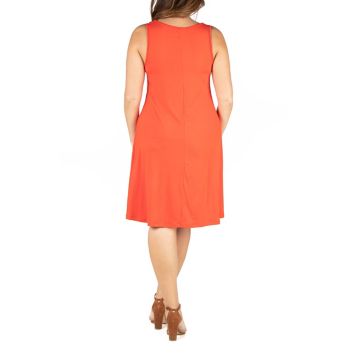 24seven Comfort Apparel Fit And Flare Knee Length Plus Size Tank Dress, Dresses, Clothing & Accessories