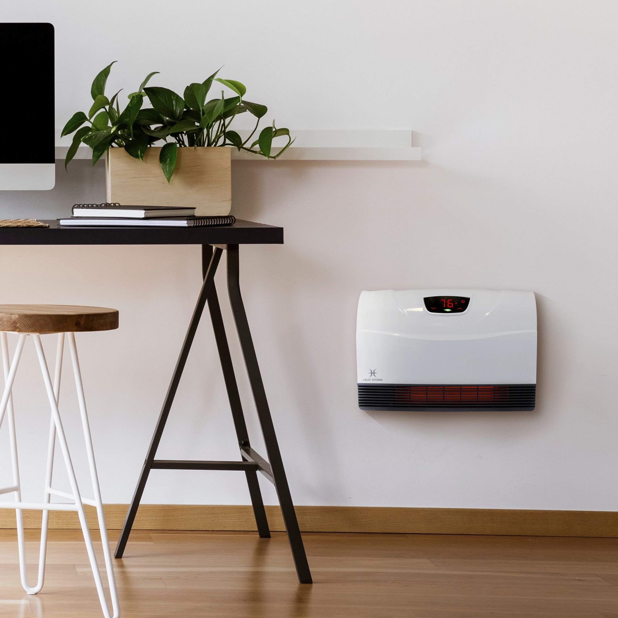 Slim Desk-Mounted Heaters : Under the Desk Flat Panel Heater