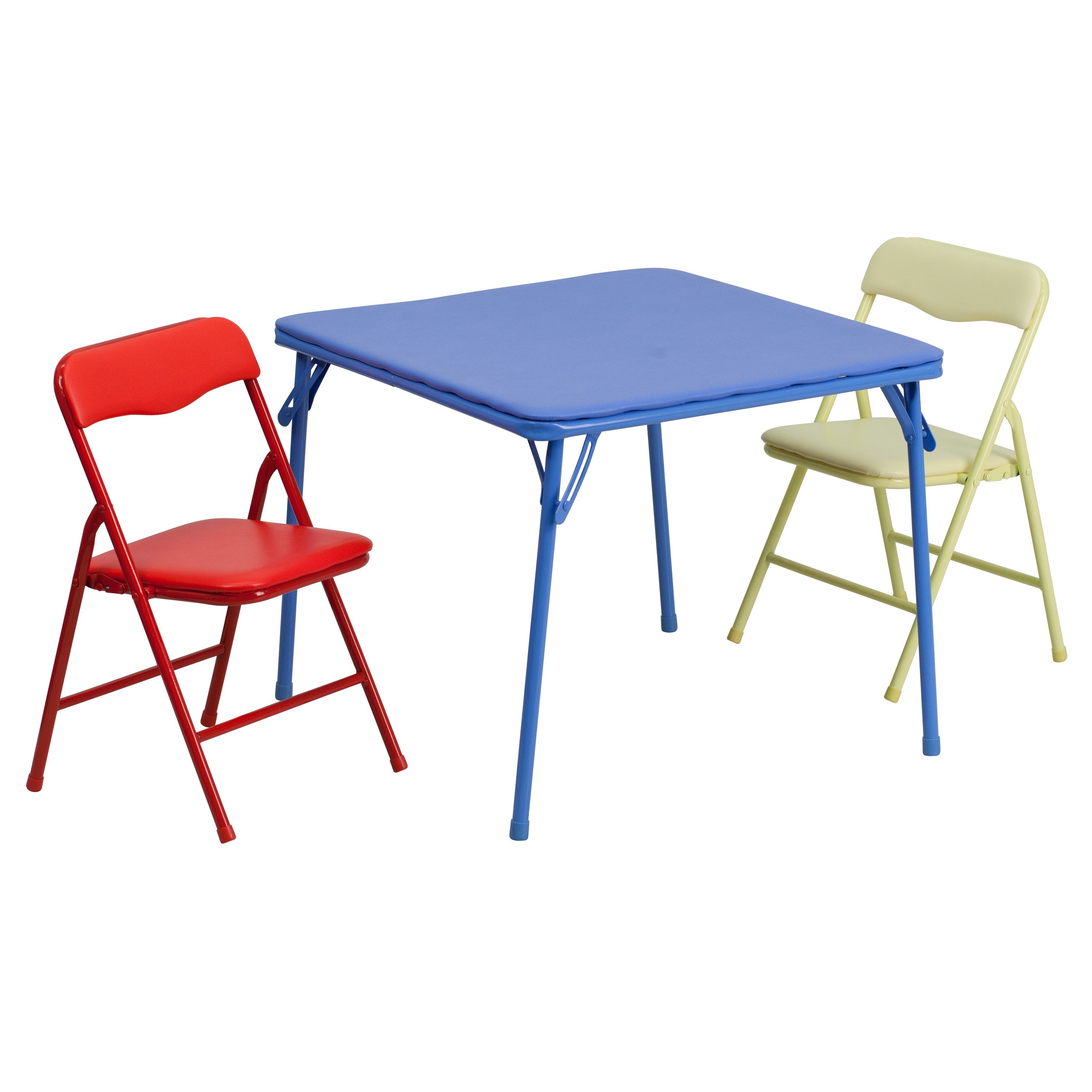 Fingerhut Flash Furniture Kids Colorful 3 Pc Folding Table And Chair Set