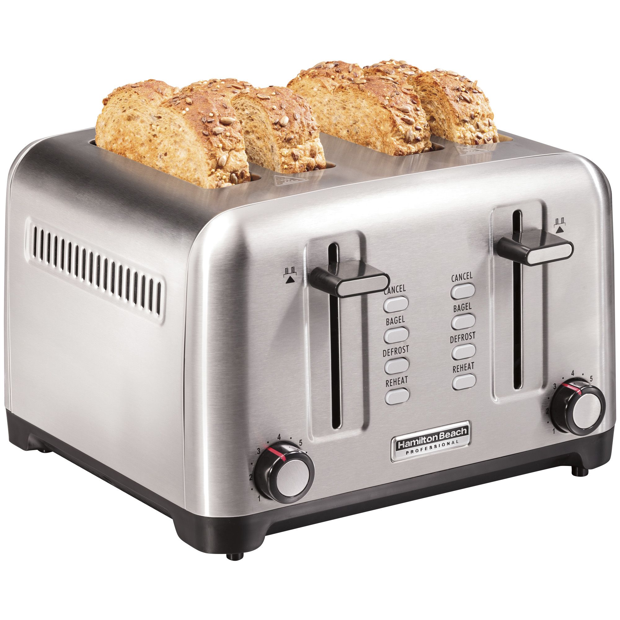 Hamilton Beach 4 Slice Toaster with Extra-Wide Slots, Bagel Setting, Toast  Boost, Slide-Out Crumb Tray, Auto-Shutoff & Cancel Button, Stainless Steel