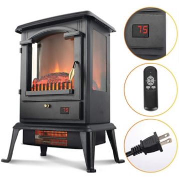 1370W Mini Cube Electric Stove With Independent Heater And Flame