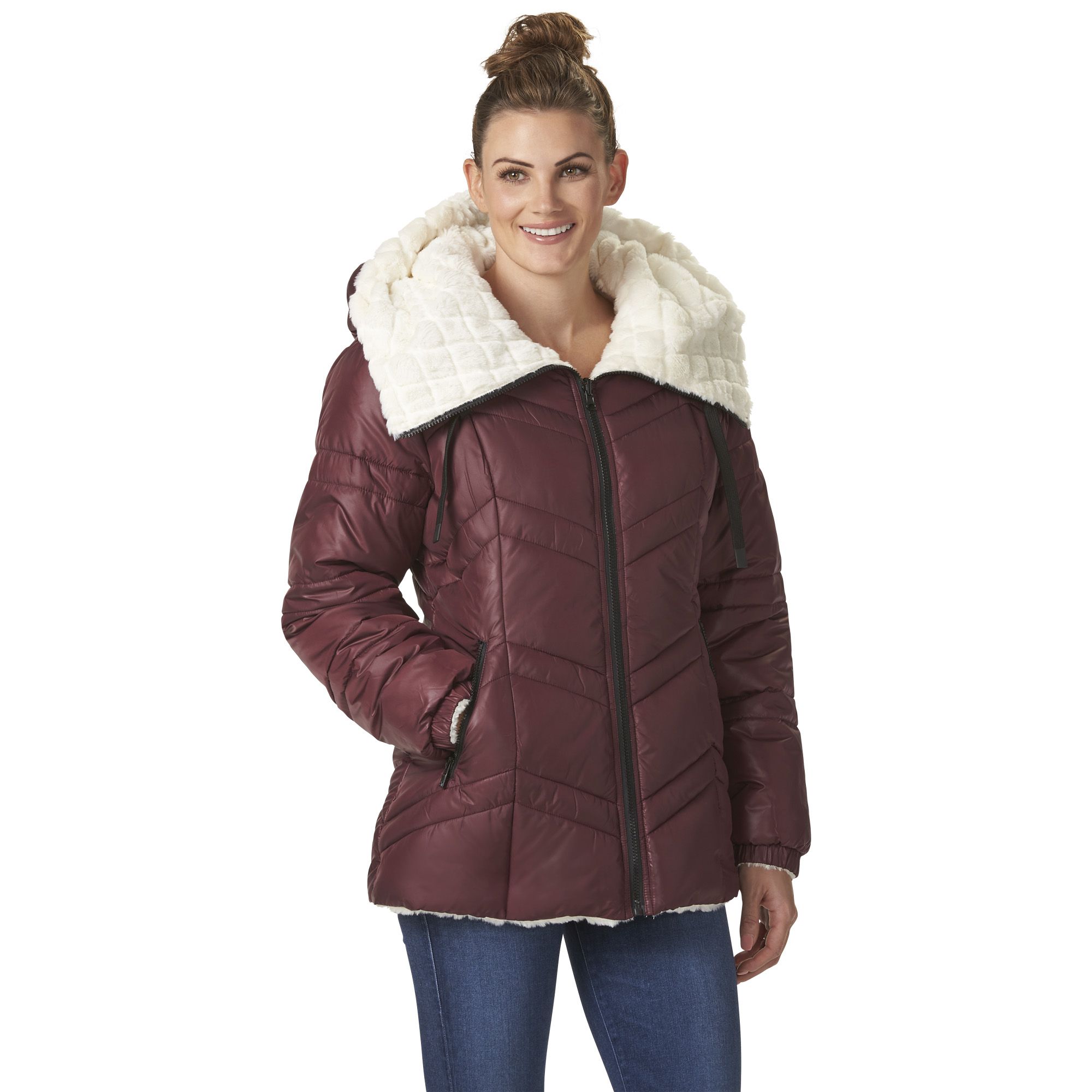 Fingerhut Steve Madden Women s Glacier Shield Reversible Hooded