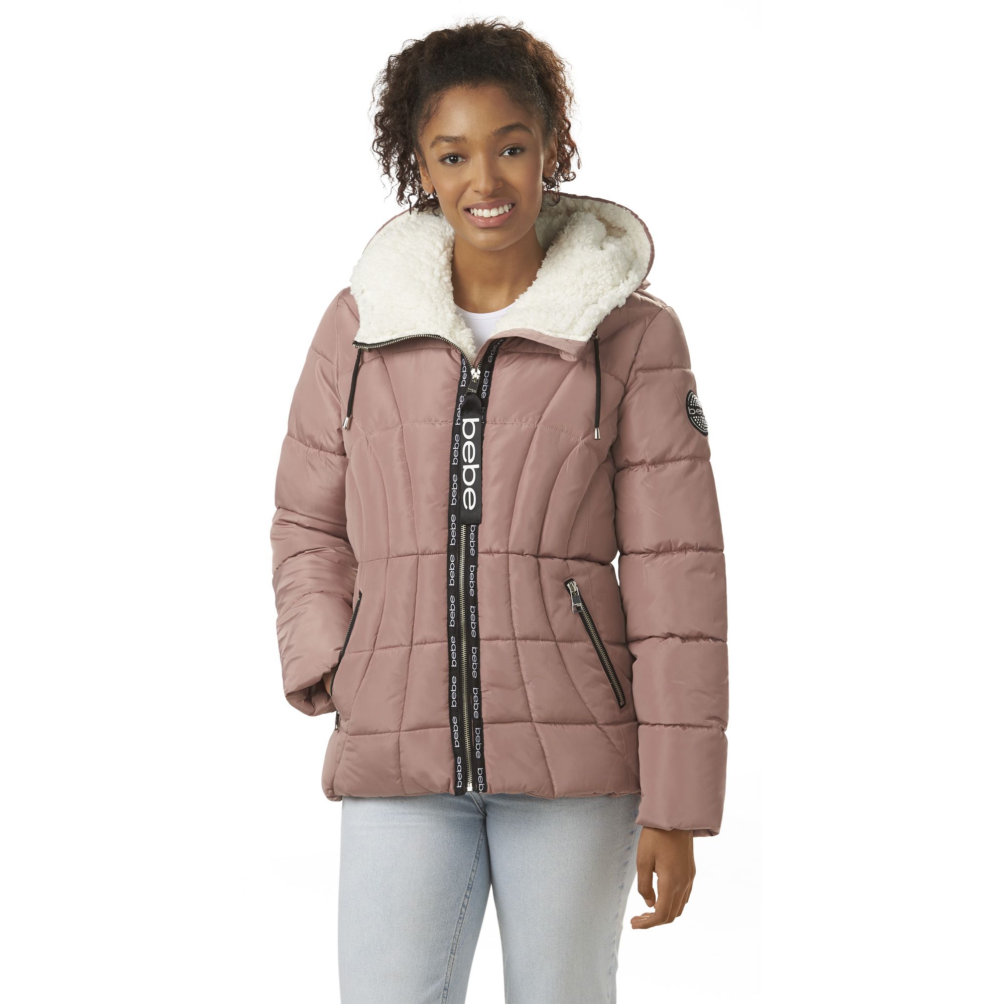 Bebe Women's Fleece-Lined Hooded Puffer Jacket