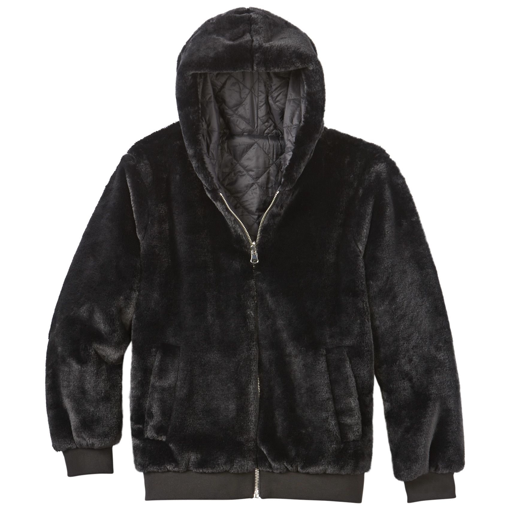 Fingerhut - Sean John Men's Reversible Faux-Fur Hooded Bomber Jacket