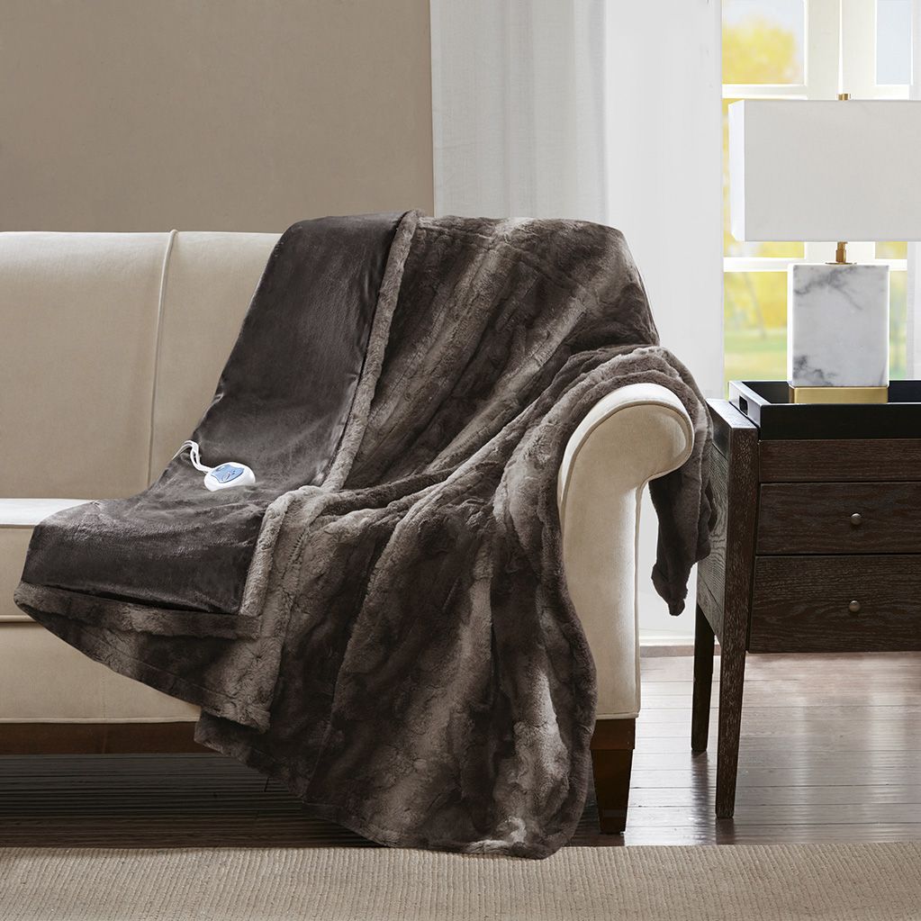 Marselle oversized best sale faux fur throw