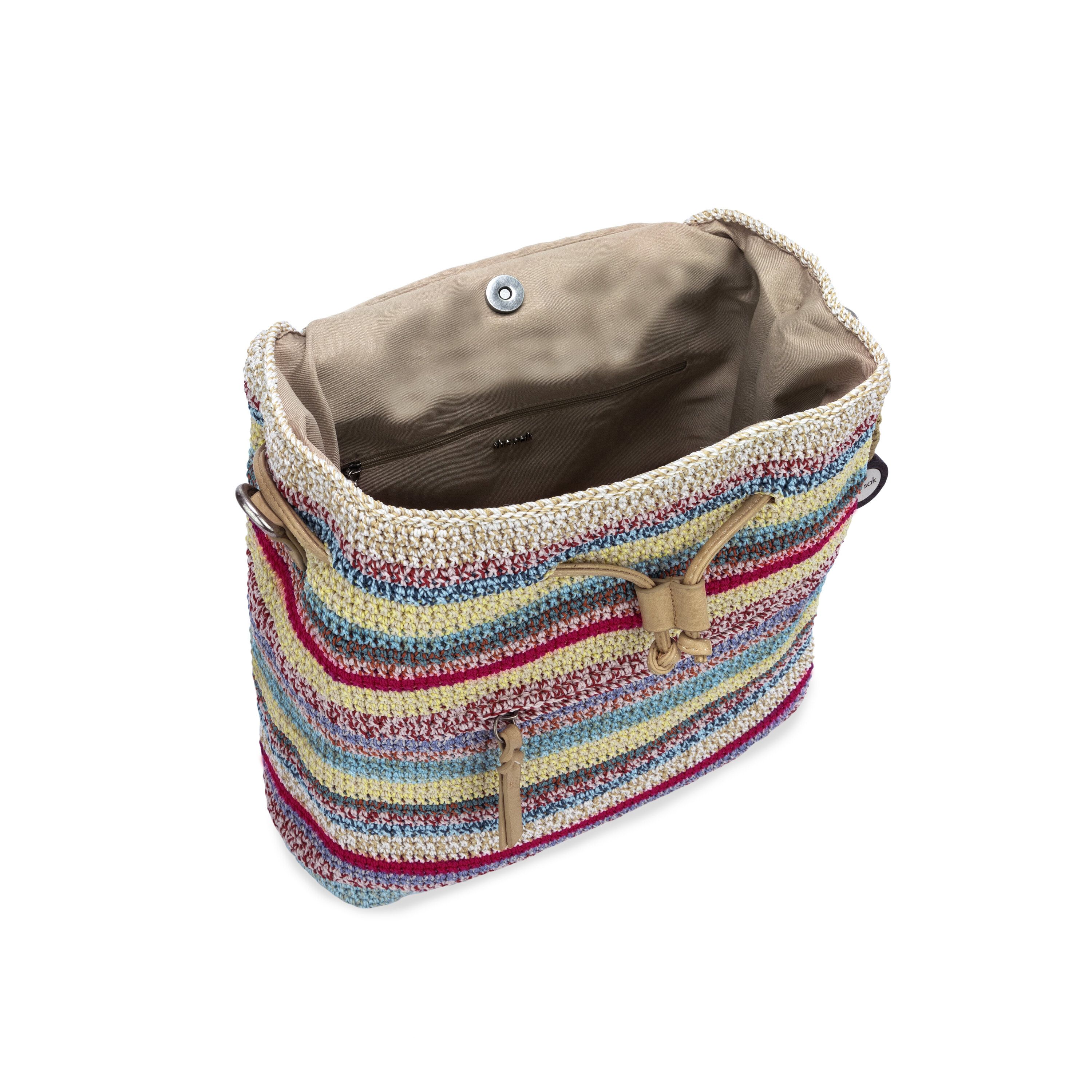 The Sak Sayulita Backpack Hand Crochet - Eden Stripe