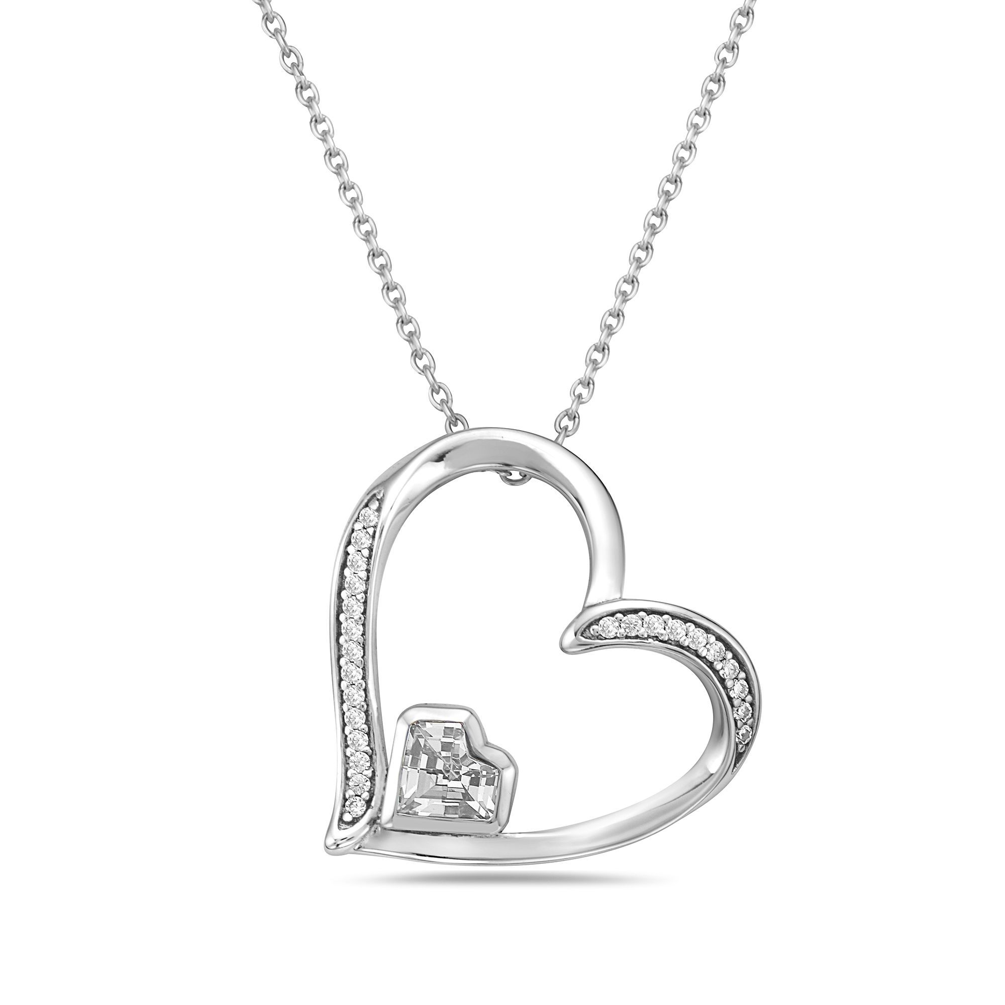 Sterling Silver 2 Extender Chain With Heart Charm 