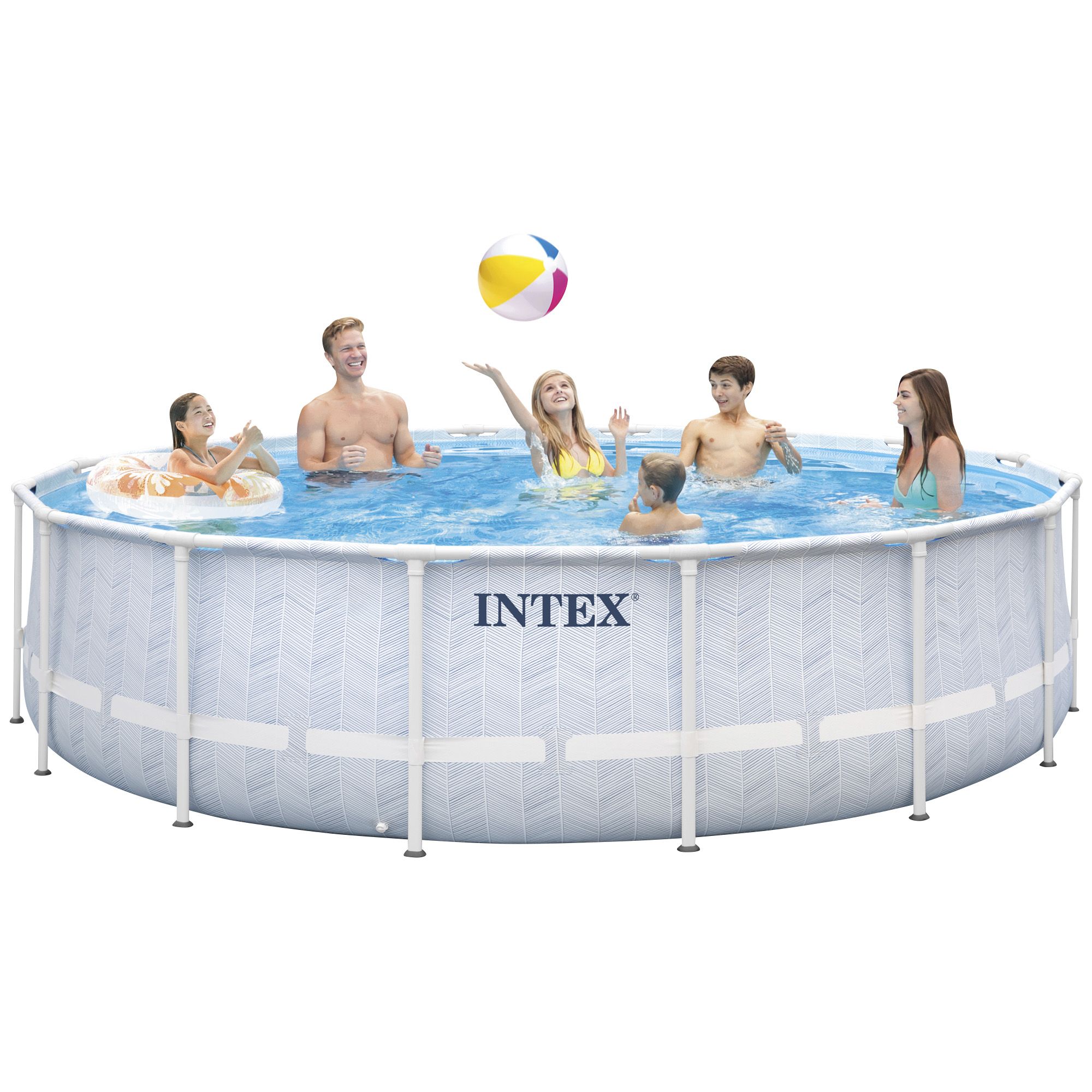 Intex round deals metal frame pool