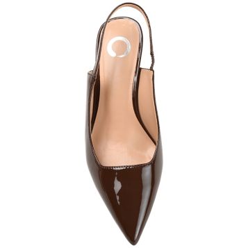 Journee Collection Women's Paulina Pump Patent/Brown 6