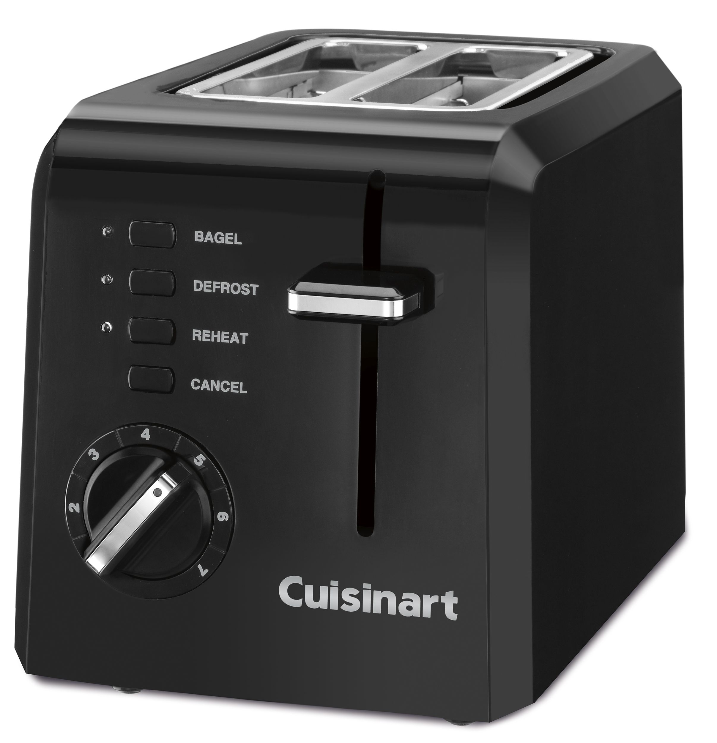 Cuisinart Compact 4-Slice White Wide Slot Toaster with Crumb Tray