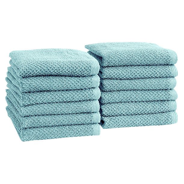 FRESHFOLDS Cotton Textured 4-pc. Bath Towel Set Mineral Blue