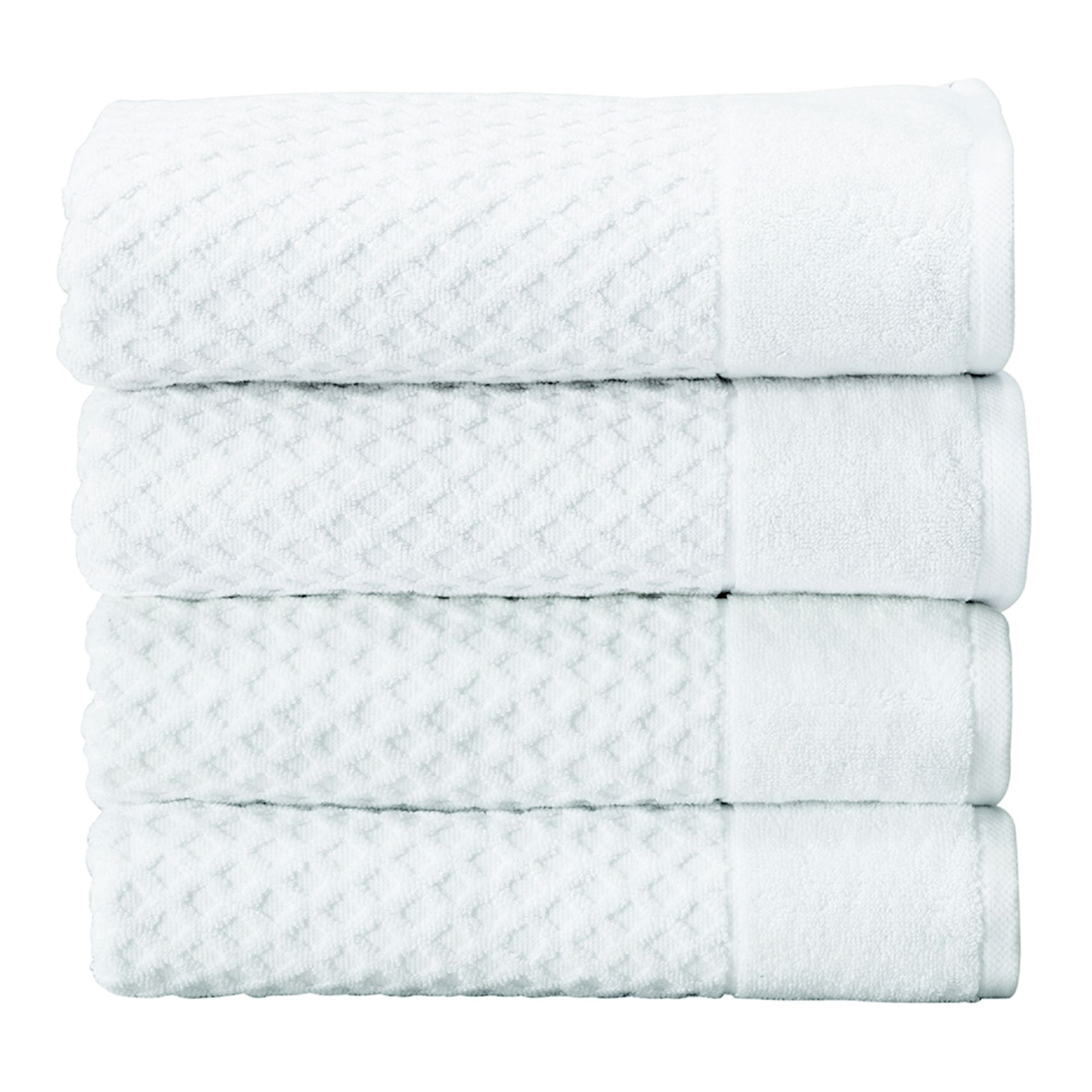 FRESHFOLDS Gray Solid 100% Cotton Textured Bath Towel (Set of 4