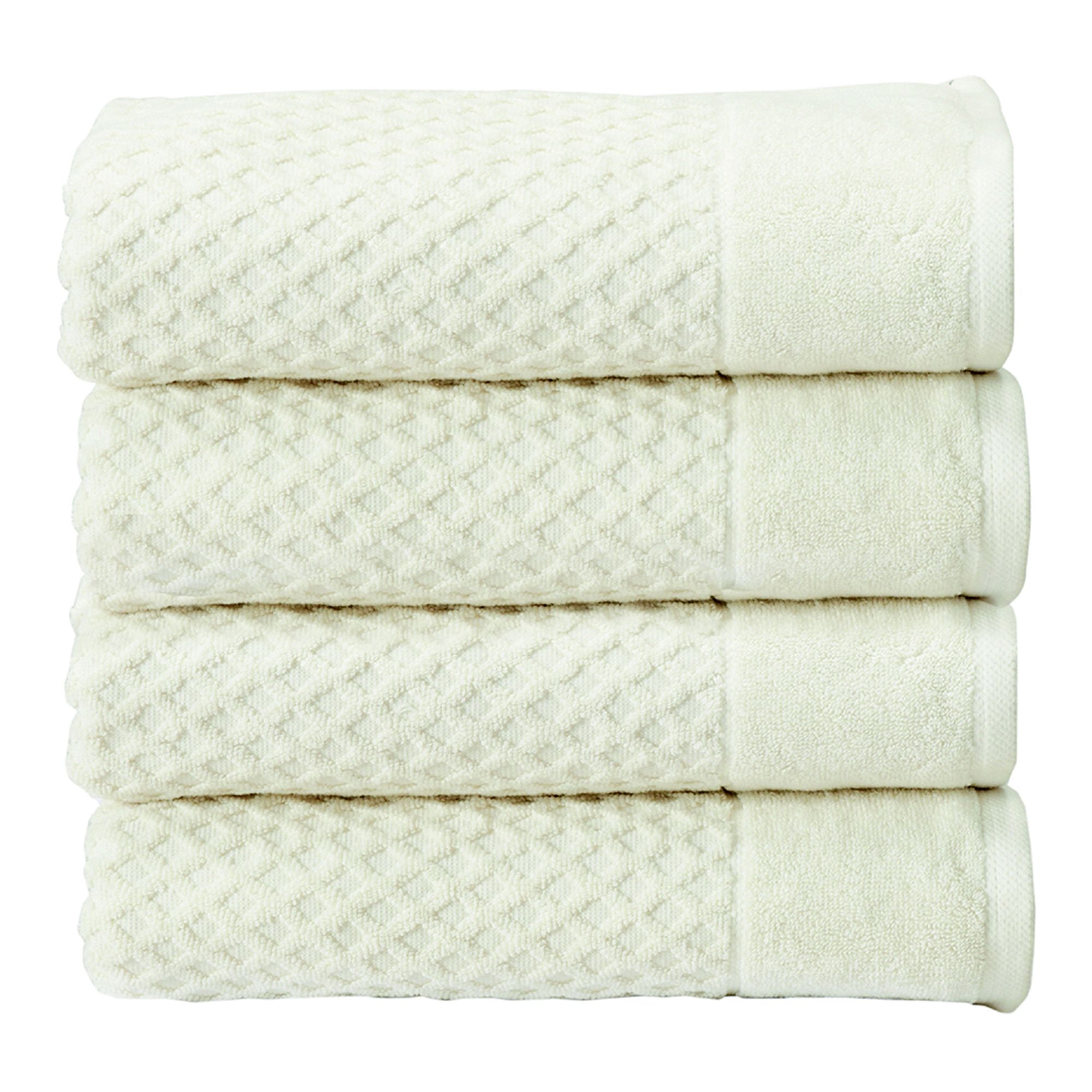 FRESHFOLDS Premium Cotton Textured 6-Pc. Hand Towel Set Light Grey