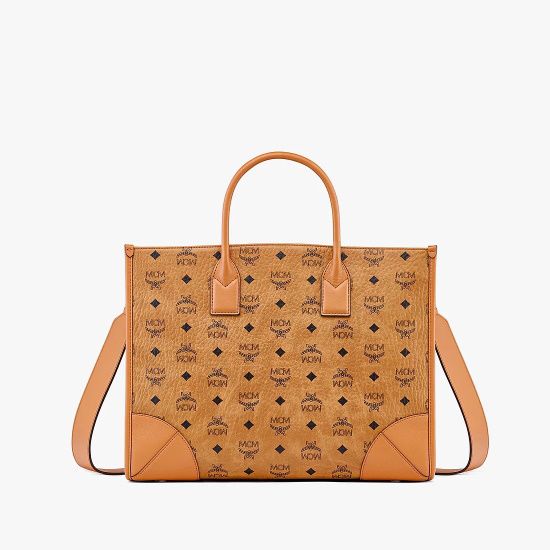 Mcm Visetos Zip Top Tote Bag