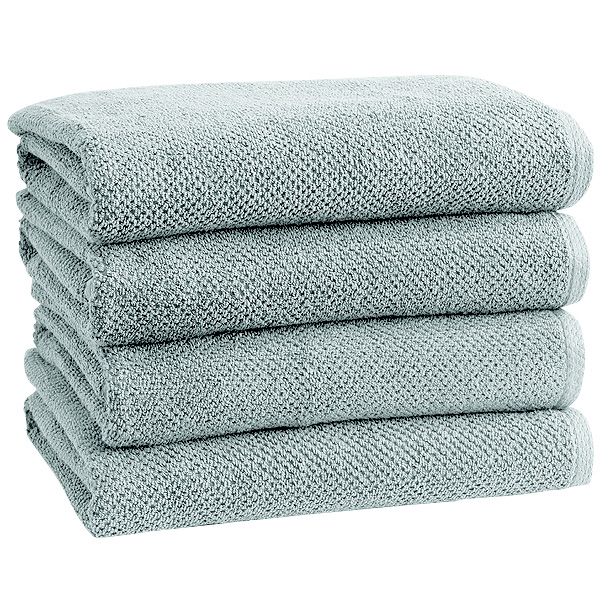 Great Bay Home 100% Cotton Grey Bath Towel Set | 4 Soft Bath Towels (30 x  52 inches) | Highly Absorbent, Quick Dry Bath Towels | Grayson Collection