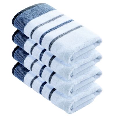 KitchenAid Albany Kitchen Towel 4-Pack Set, Cotton, Aqua/White, 16x26