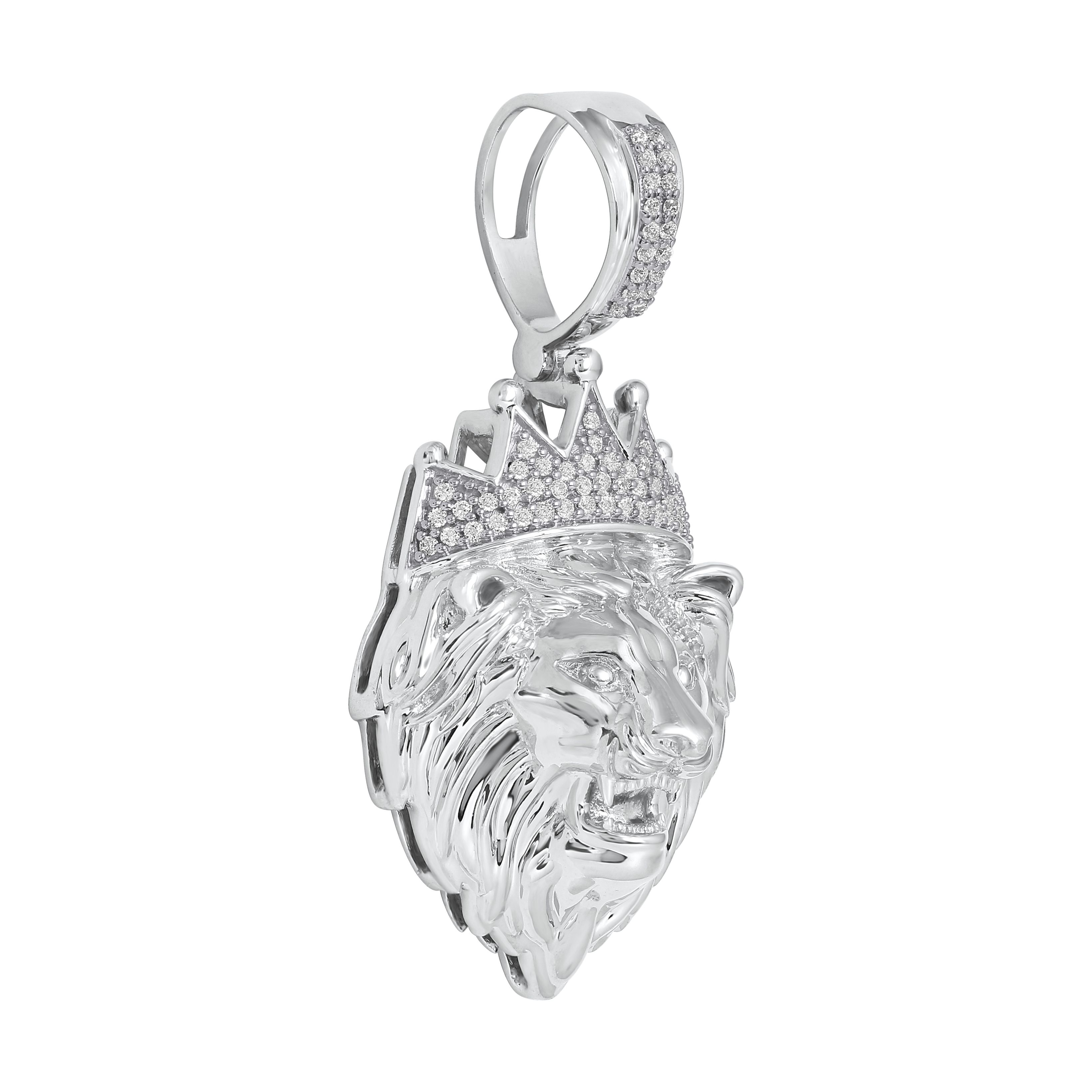 White gold clearance lion pendant