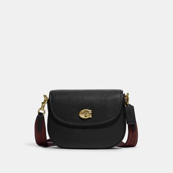 polished pebble leather willow saddle bag