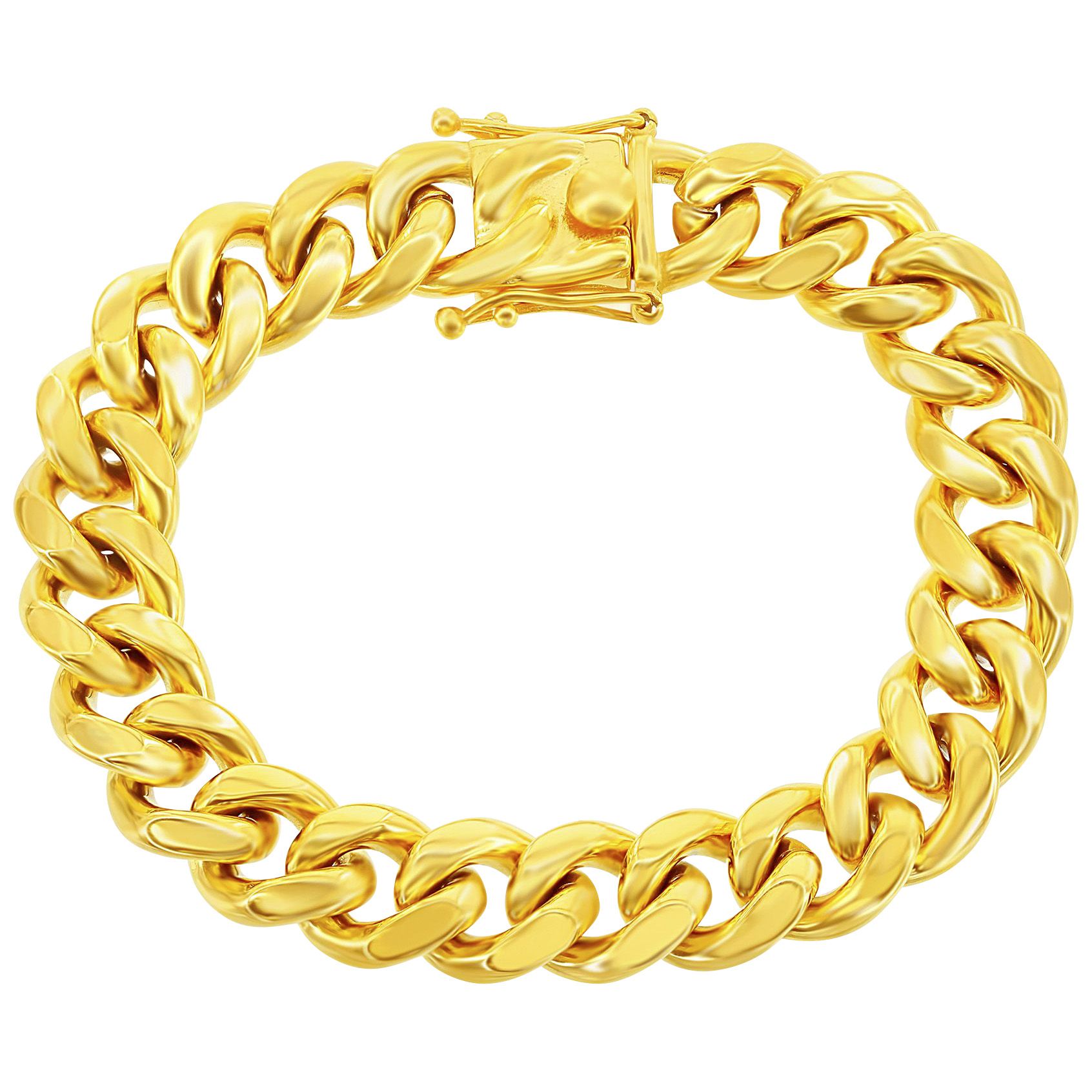 Fingerhut - Men's 14K Gold Over Stainless Steel 14mm 8-1/2 Miami Cuban  Link Bracelet