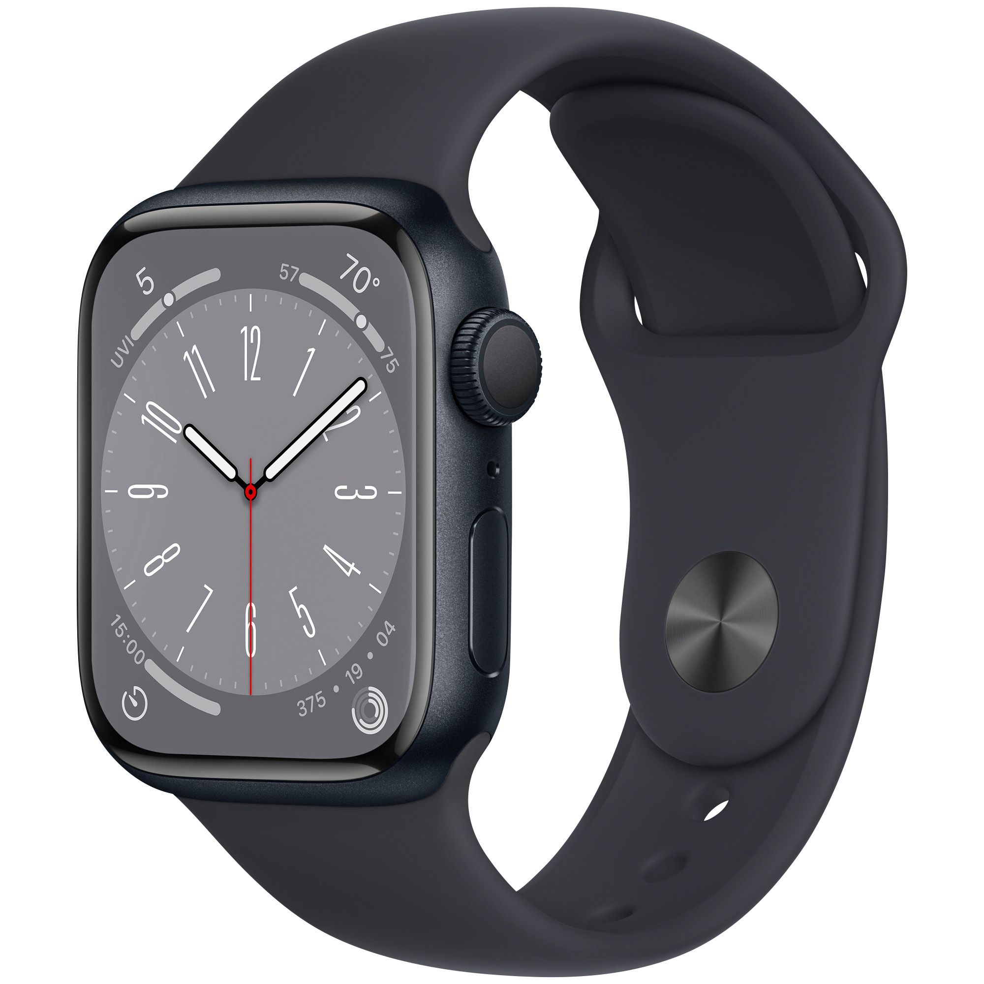Apple Watch Series 8 with 41mm Midnight Aluminum Case and Midnight Sport  Band