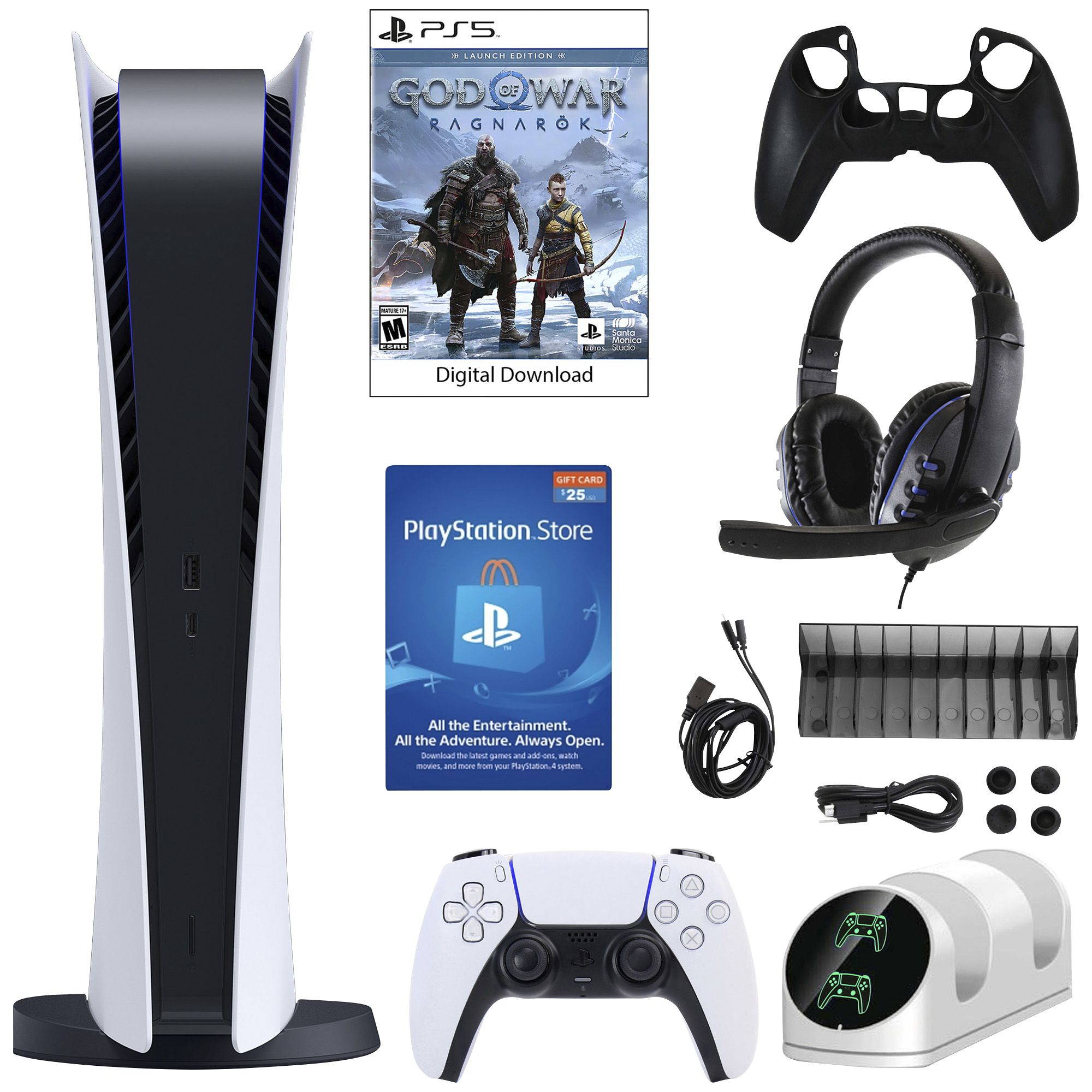 Sony PlayStation 5 Digital Edition Console Bundle with God of War