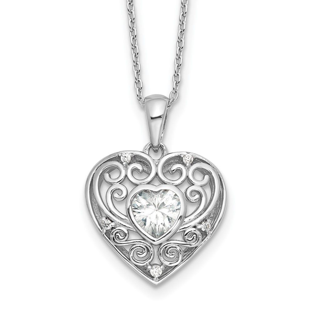 Sterling Silver 2 Extender Chain With Heart Charm 