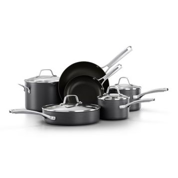 Fingerhut - T-fal Initiatives 18-Pc. Nonstick Aluminum Cookware Set - Black