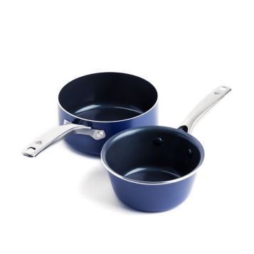 Fingerhut - Blue Diamond 2-Pc. Nonstick Aluminum Saucepan Set