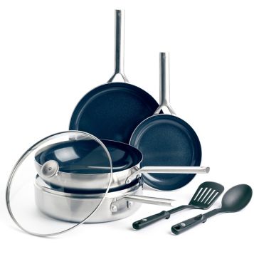 Fingerhut - Blue Diamond 10-Pc. Nonstick Anodized-Aluminum