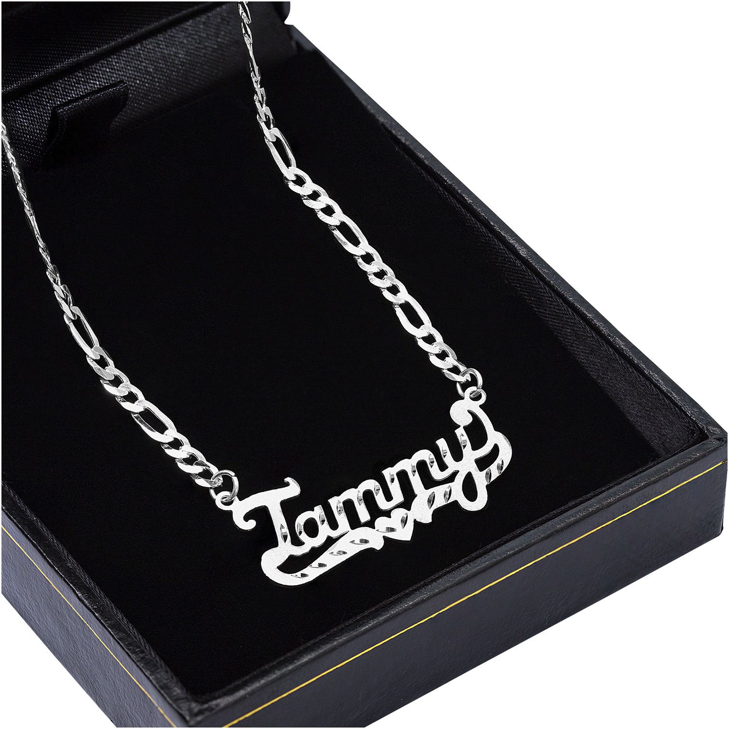 Silver chain store with name