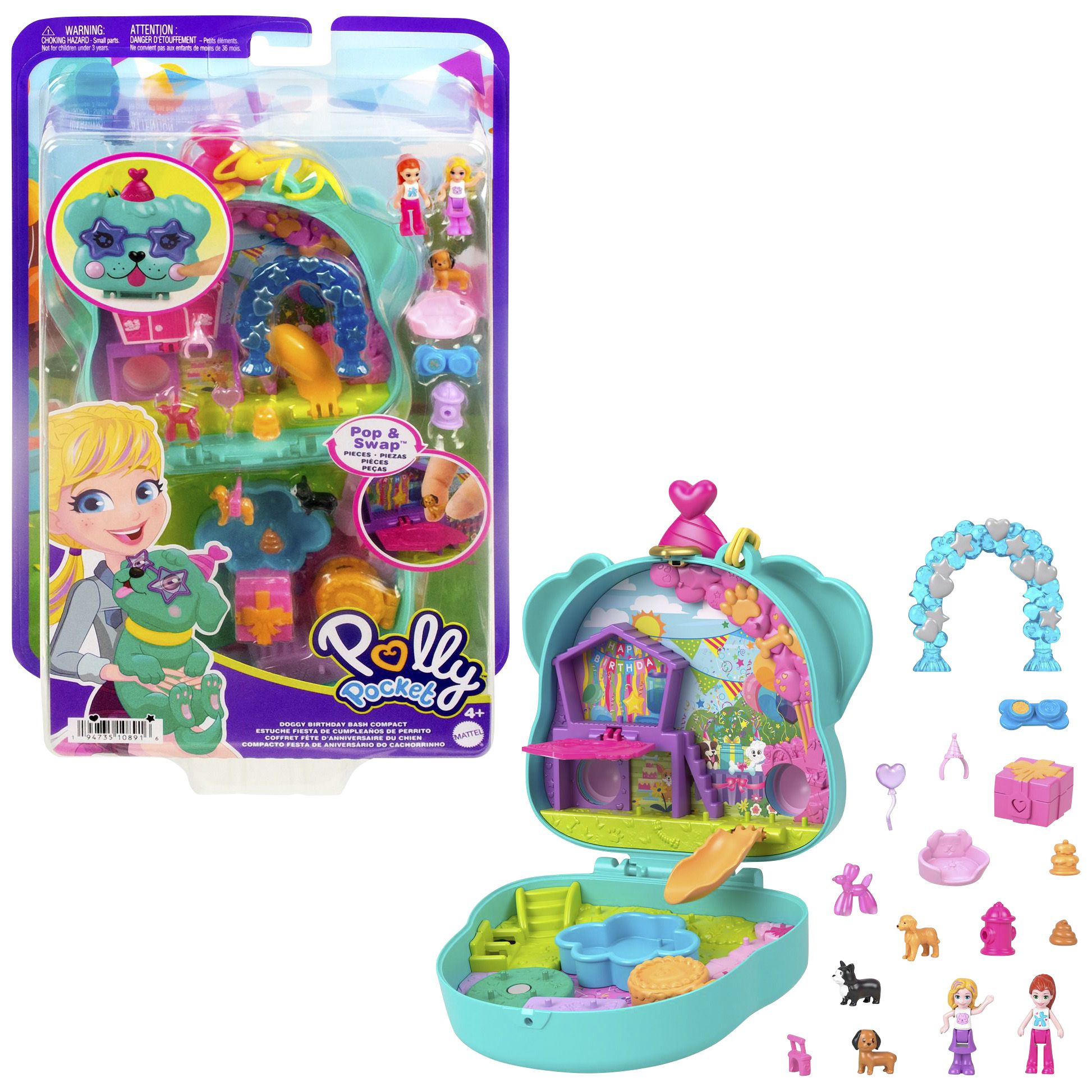 Polly Pocket - Conjunto de jogos e acessórios compactos Spin 'n Surpri