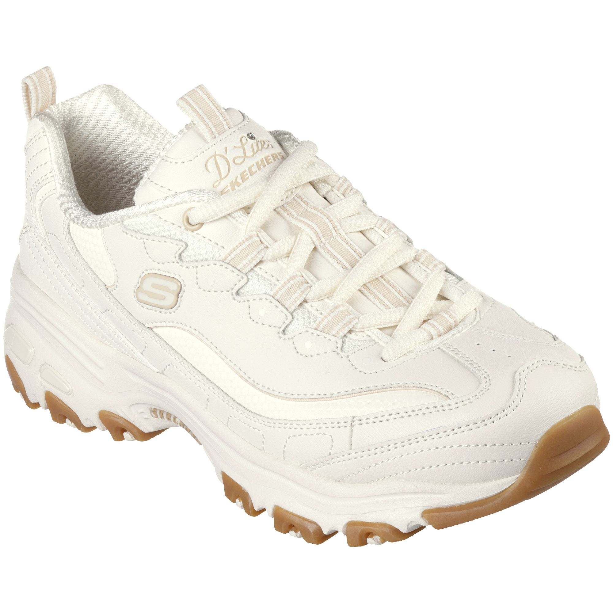 Skechers Sport Womens DLites-Play On Memory Foam Lace-up Sneaker